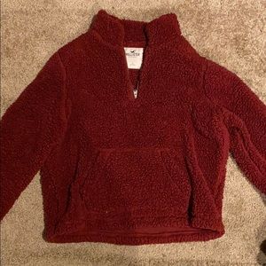 Hollister red fluffy pullover